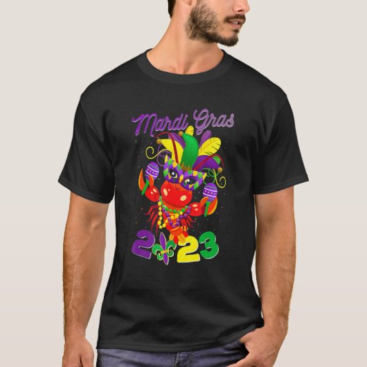 Funny Crawfish Mardi Gras 2023 New Orleans Beads C Tシャツ (正面)