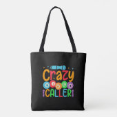 Funny crazy Bingo caller word art トートバッグ (裏面)