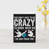 Funny Crazy Bowling Gift Bowlers Ten Pin Players M カード (黄色い花)