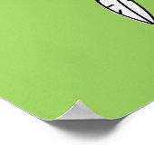 Funny Crazy Cartoon Chicken Wing Fling ポスター (角)