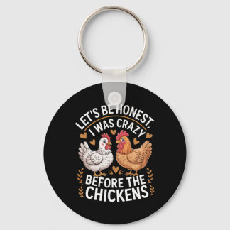 Funny Crazy Chicken Lady Joke Ckyard Poultry Lover キーホルダー