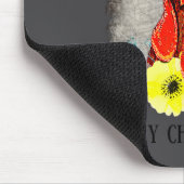 Funny Crazy Chicken Lady Word Art  マウスパッド (コーナー)