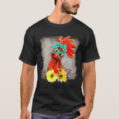 Funny Crazy Chicken Lady Word Art Tシャツ (正面)