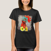 Funny Crazy Chicken Lady Word Art  Tシャツ (正面)