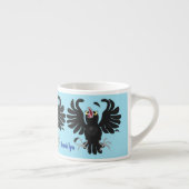 Funny crazy crow raven cartoon illustration エスプレッソカップ (右)