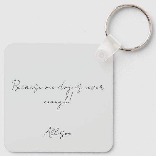 Funny Crazy Dog Lady  キーホルダー (裏面)