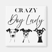 Funny Crazy Dog Lady  マグネット (正面)