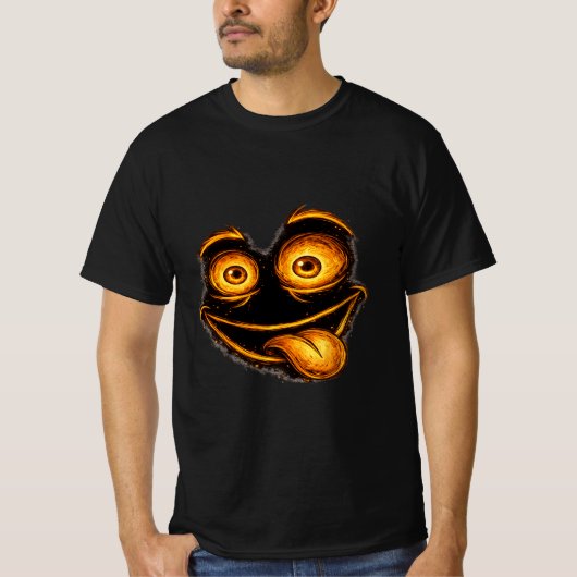 Funny Crazy Face Graphic T-Shirt for Men Tシャツ (正面)