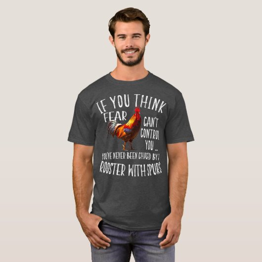 Funny Crazy Rooster Chicken Farm Tシャツ (正面フル)