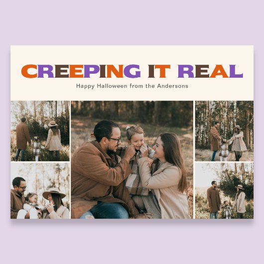 Funny Creeping It Real Halloween Photo Holiday  シーズンカード