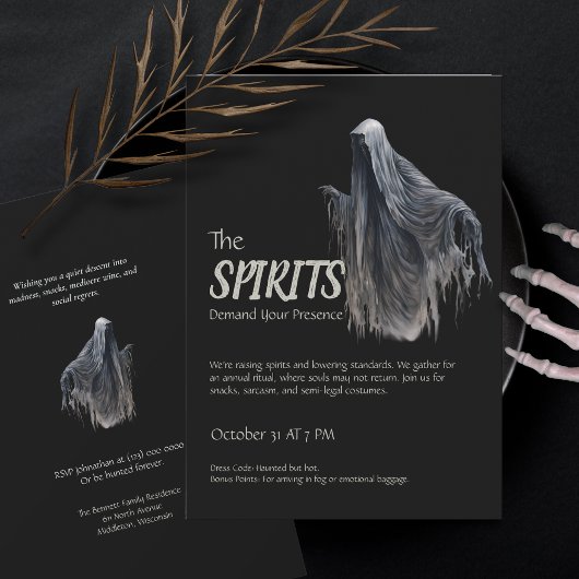 Funny Creepy Gothic Horror Halloween Costume Party 招待状