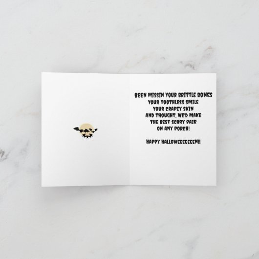 Funny Creepy Halloween Greetings カード (内部)