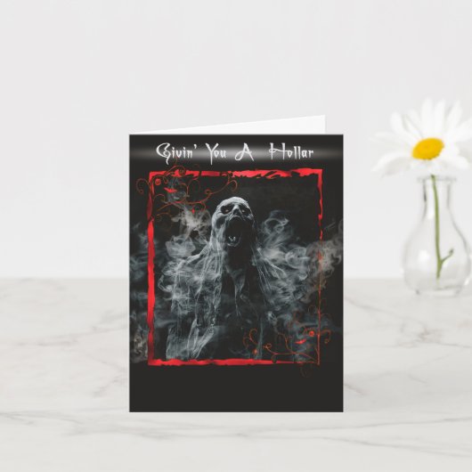 Funny Creepy Halloween Greetings カード (小さな植物)