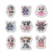 funny creepy kawaii monster pink red amazing big t シール (正面)