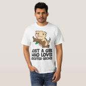 Funny Crested Gecko Just a Girl Who Loves Crested  Tシャツ (正面フル)