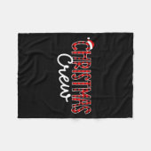 Funny Crew Santa Hat Christmas Red Plaid Xmas Fami フリースブランケット (正面(横))