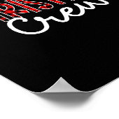 Funny Crew Santa Hat Christmas Red Plaid Xmas Fami ポスター (角)