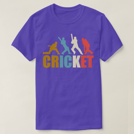 Funny Cricket Lover Vintage Retro Style Cricket Tシャツ (デザイン正面)