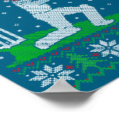 Funny Cricket Player Driving Home For Christmas Sw ポスター (角)