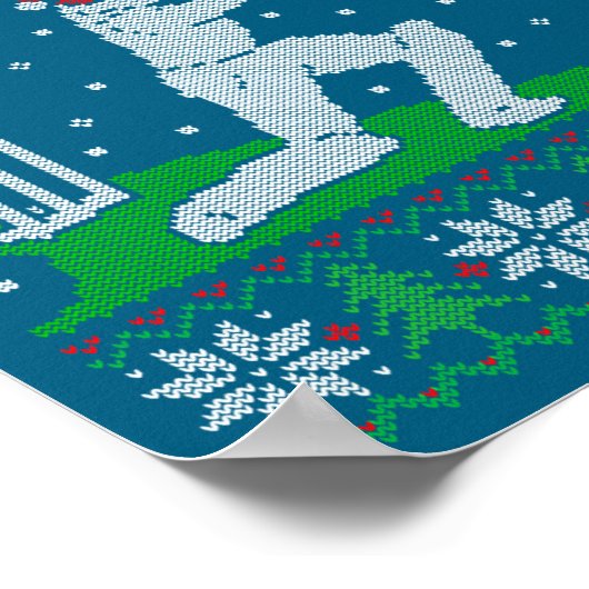 Funny Cricket Player Driving Home For Christmas Sw ポスター (角)