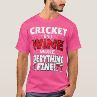 Funny Cricket Wine Gif Cute Sports Tシャツ