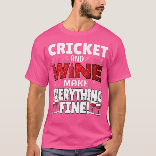 Funny Cricket Wine Gif Cute Sports Tシャツ (正面)