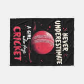 Funny Cricketer Joke Cricket Player  フリースブランケット (正面(横))