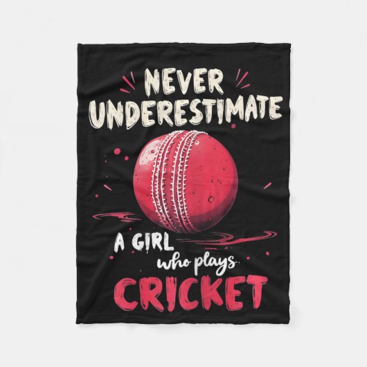 Funny Cricketer Joke Cricket Player  フリースブランケット (正面)