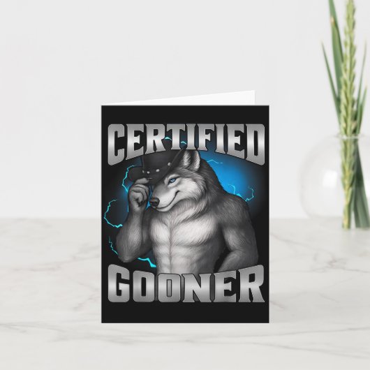 Funny Cringe Sigma Wolf Certified Gooner  カード (正面)
