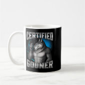 Funny Cringe Sigma Wolf Certified Gooner コーヒーマグカップ (左)