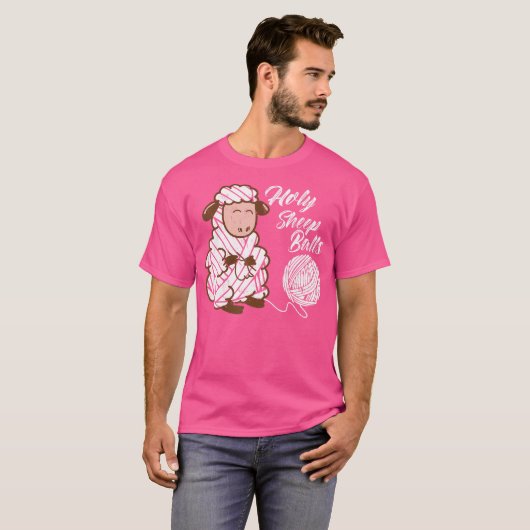 Funny Crochet Lover Holy Sheep Balls Tシャツ (正面フル)
