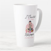 Funny Crochet Quote Yarn Lover Design カフェラテマグ (右アングル)