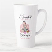 Funny Crochet Quote Yarn Lover Design カフェラテマグ (右)