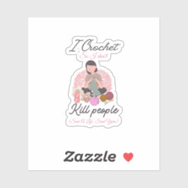 Funny Crochet Quote Yarn Lover Design シール