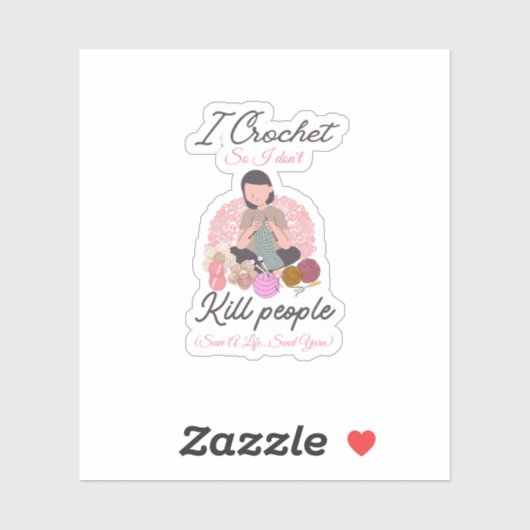 Funny Crochet Quote Yarn Lover Design シール (シート)