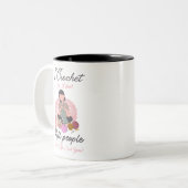 Funny Crochet Quote Yarn Lover Design ツートーンマグカップ (正面左)