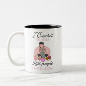 Funny Crochet Quote Yarn Lover Design ツートーンマグカップ (左)