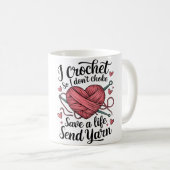 Funny Crochet Yarn Crafting Humor Knitting Tee コーヒーマグカップ (正面右)