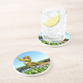 Funny Crocodile Drinking Champagne コースター (側面)