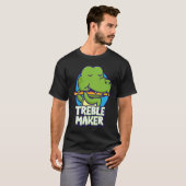 Funny Crocodile Playing Flute Treble Maker Instrum Tシャツ (正面フル)