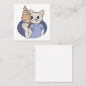 Funny Croissant Cat スクエア名刺 (正面/裏面)