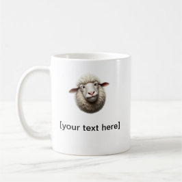 Funny Cross-Eyed Sheep Mug with Custom Text – Cute コーヒーマグカップ