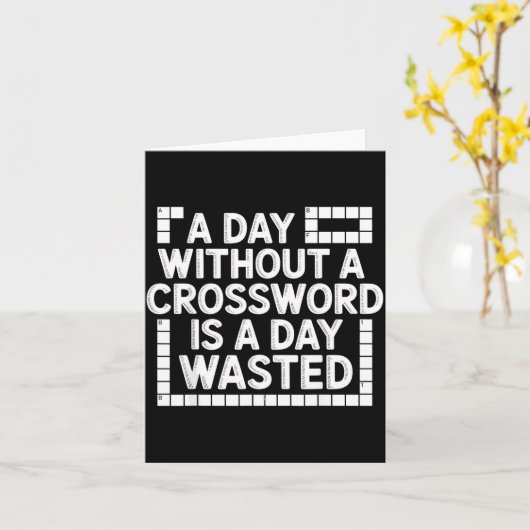 Funny Crossword Puzzle Word Game Nerd カード (黄色い花)