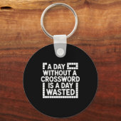 Funny Crossword Puzzle Word Game Nerd  キーホルダー (正面)