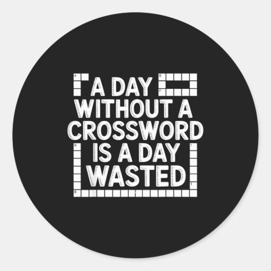 Funny Crossword Puzzle Word Game Nerd  ラウンドシール (正面)