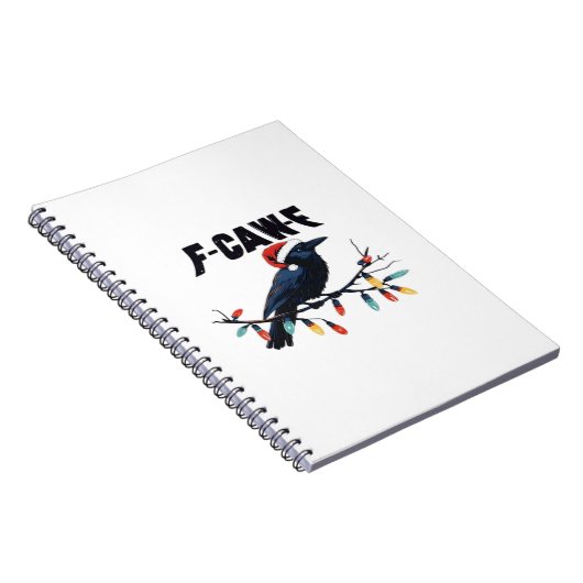 Funny Crow Christmas Classic Retro Design ノートブック (右側)