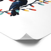 Funny Crow Christmas Classic Retro Design ポスター (角)