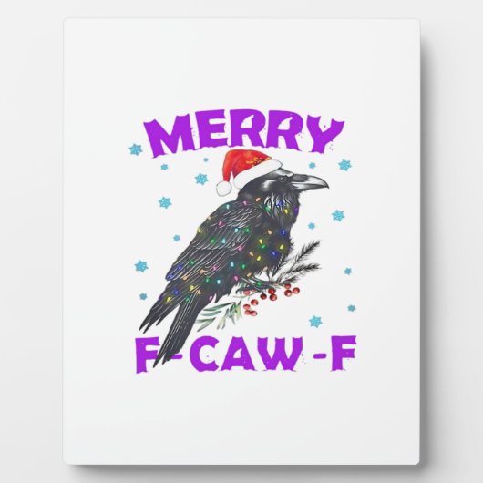 Funny Crow Christmas Classic Vintage Style フォトプラーク (正面)