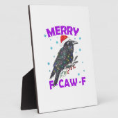 Funny Crow Christmas Classic Vintage Style フォトプラーク (側面)