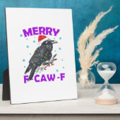 Funny Crow Christmas Classic Vintage Style フォトプラーク (側面)